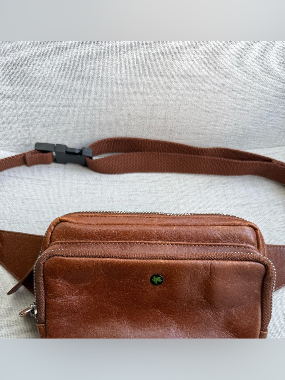 Auliv Brown Genuine Leather Fanny Pack, Hip Pack - Picture 8 of 16